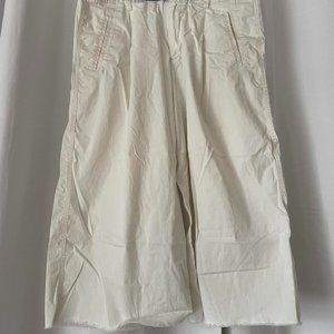 White  High-waisted Cropped, Wide Leg GAP Pants